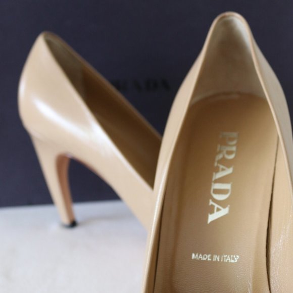 Prada Leather Capretto High Heel Pumps - Picture 4 of 11